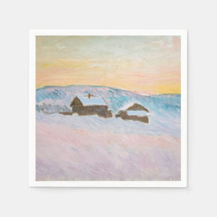 Serviette En Papier Claude Monet - Paysage norvégien, Maisons bleues