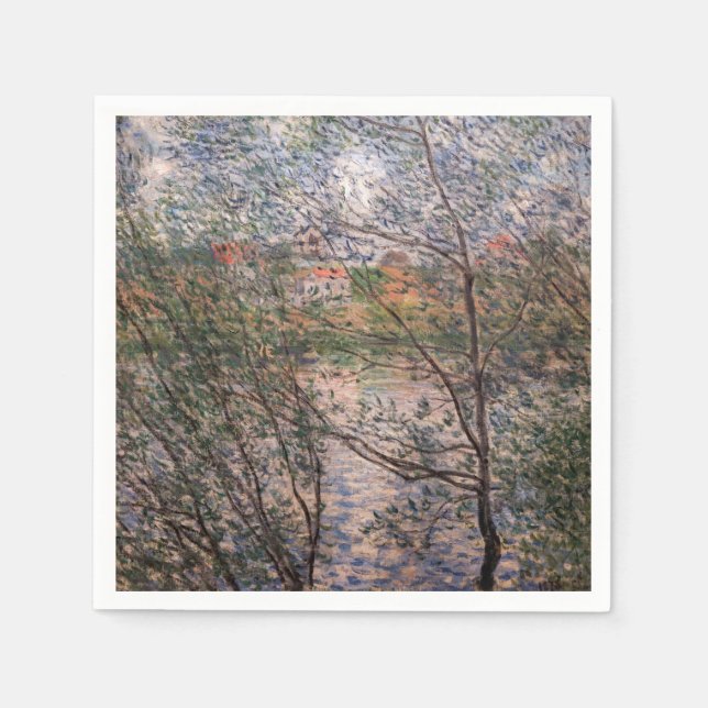 Serviette En Papier Claude Monet - Printemps à travers les branches (Devant)