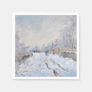 Serviette En Papier Claude Monet - Scène de neige à Argenteuil