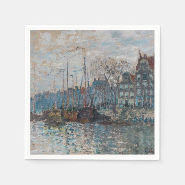 Serviette En Papier Claude Monet - Vue d'Amsterdam (Devant)