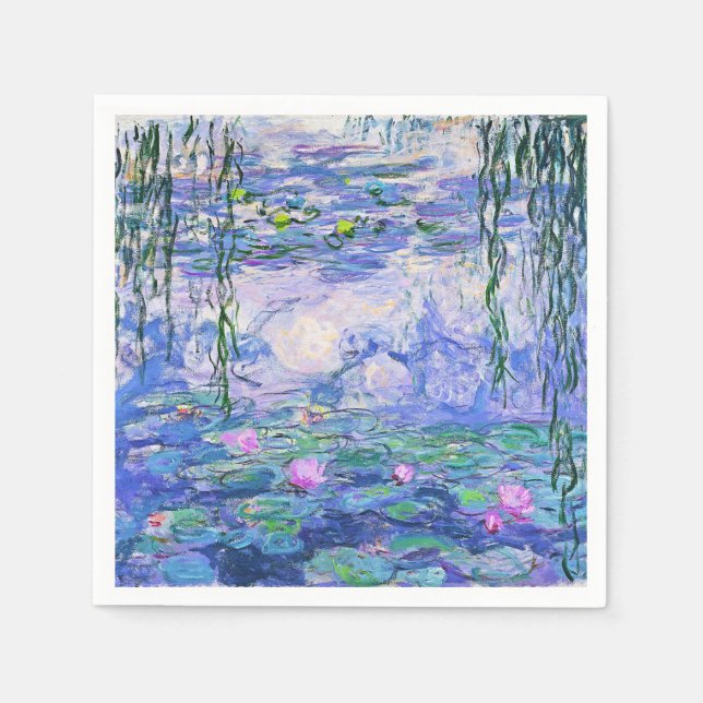Serviette En Papier Claude Monet Water Lilie L'Art Impressionniste Fra (Devant)
