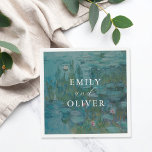 Serviette En Papier Claude Monet Water Lilies Mariage<br><div class="desc">Serviettes avec peinture Claude Monet Water Lys.</div>