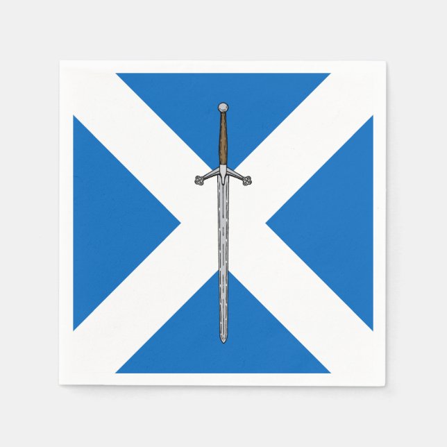 Serviette En Papier Claymore et Saltire (Devant)