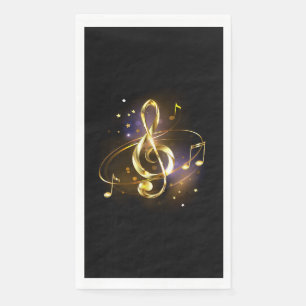 Serviette En Papier Clé de Sol Musicale en Or