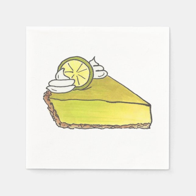 Serviette En Papier Clé Lime Keylime Pie Slice Food Dessert (Devant)