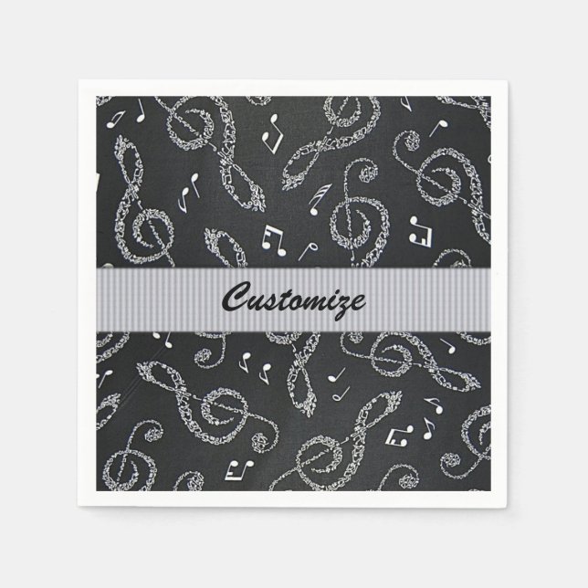 Serviette En Papier Clefs en Arbre Noir Stylo Personnaliser Napkins (Devant)