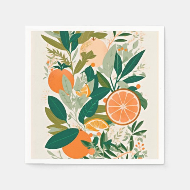 Serviette En Papier Clementine mandarine (Devant)