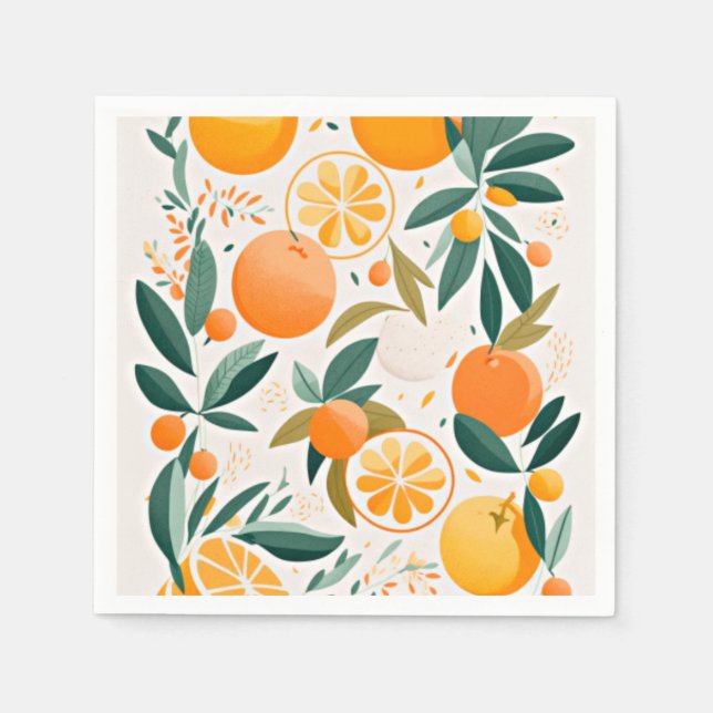 Serviette En Papier Clementine mandarine (Devant)