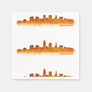 Serviette En Papier Cleveland Ohio UTILISE Skyline ville v02