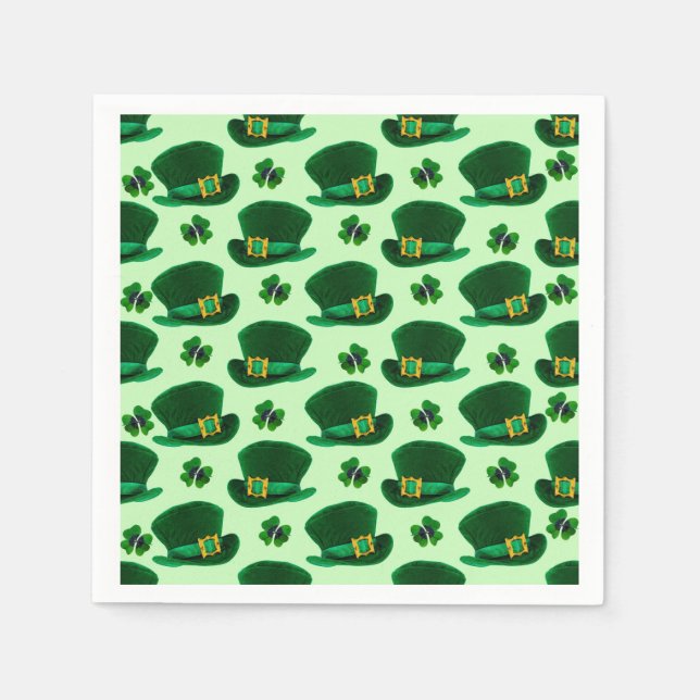 Serviette En Papier Clochers et Casquettes de Leprechaun (Devant)