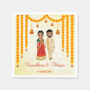 Serviette En Papier Cloches des guirlandes de Marigold avec le mariage