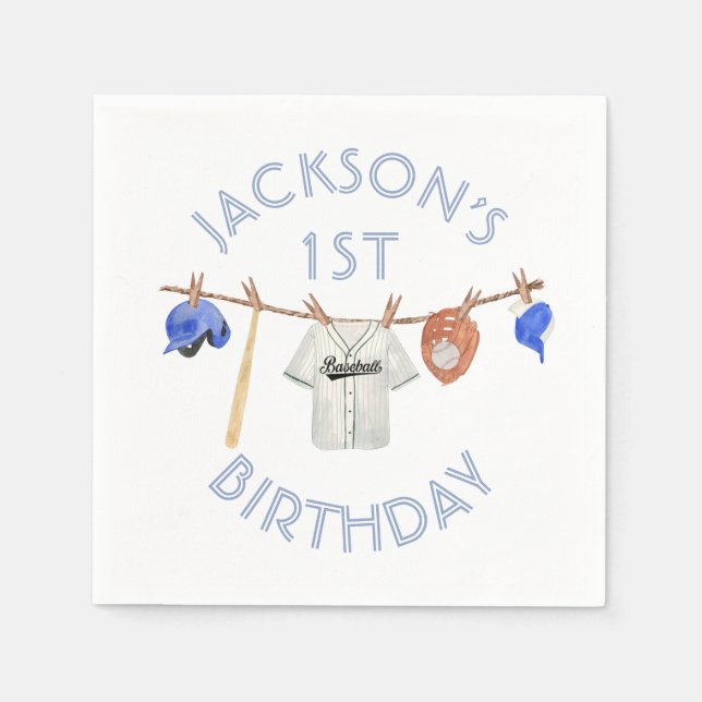 Serviette En Papier Clothesline de baseball de petite fille (Devant)