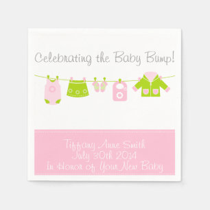 Serviette En Papier Clothesline Girl Baby shower Party