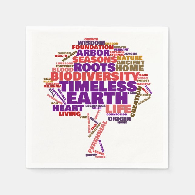 Serviette En Papier Cloud de balise de l'arbre de vie inspirationnel (Devant)