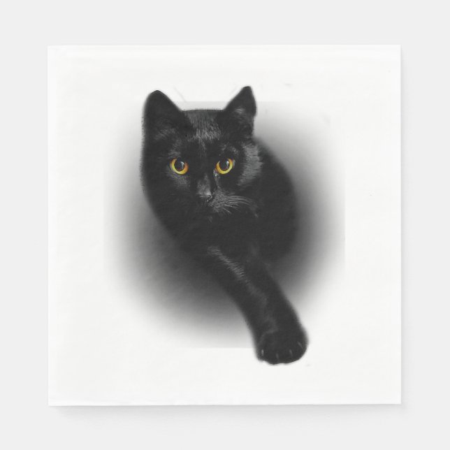 Serviette En Papier Clous de dépôt de chats noirs (Devant)