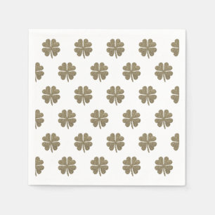 Serviette En Papier Clover Good Luck Symbole or look Elegant Motif