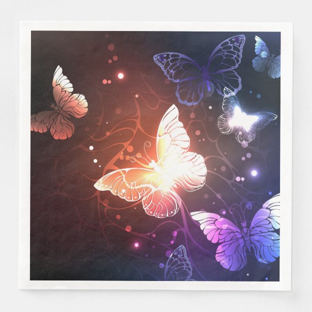 Serviette En Papier Clowing Night Butterflies (Devant)