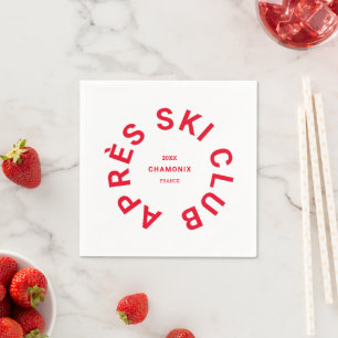 Serviette En Papier Club Après-Ski Crête de la station de ski Winter R