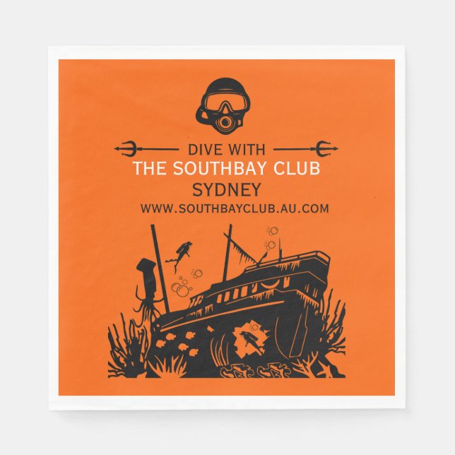 Serviette En Papier Club de plongée nautique (Devant)