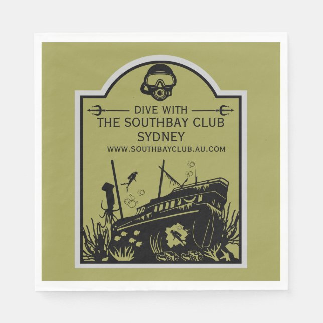 Serviette En Papier Club de plongée nautique (Devant)