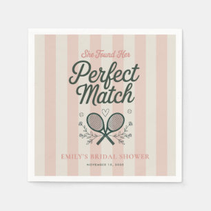 Serviette En Papier Club de Tennis de Mariage Perfect Match Social Clu