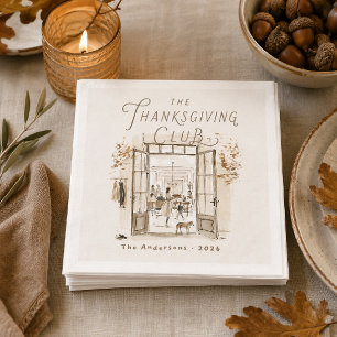 Serviette En Papier Club de Thanksgiving Personnalisé Aquarelle