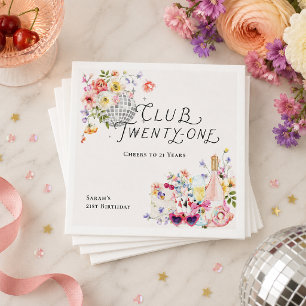 Serviette En Papier Club Twenty-One Garden Disco Floral