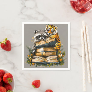 Serviette En Papier Club vintage de livres de bois