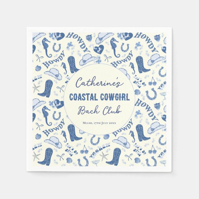 Serviette En Papier Coastal Cowgirl Bach Club Motif amusant (Devant)