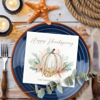 Coastal Fall Citrouilles Coquillages Thanksgiving