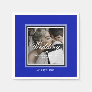 Serviette En Papier Cobalt bleu mariage serviettes