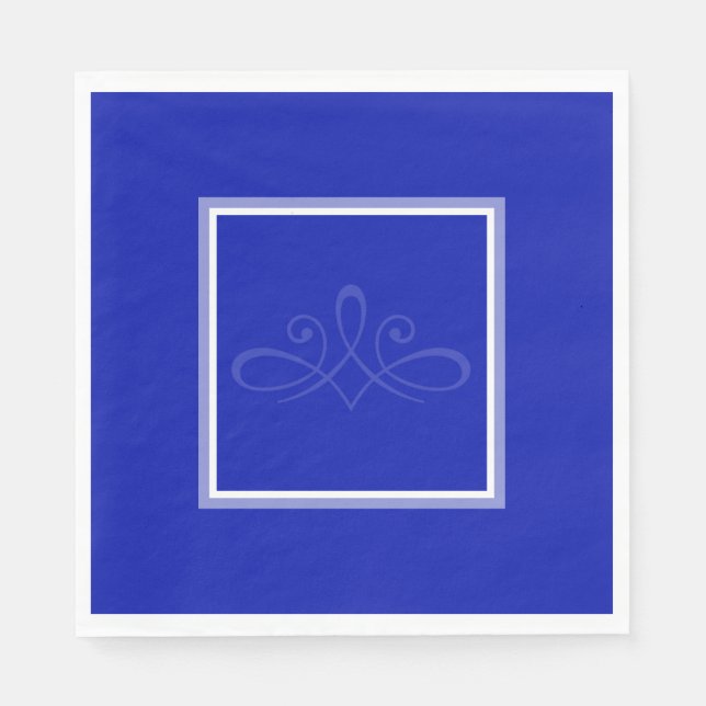 Serviette En Papier Cobalt serviettes bleues et blanches (Devant)