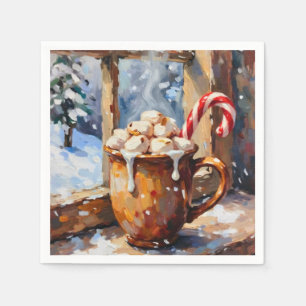 Serviette En Papier Coca chaud de Noël avec Marshmallows rôtis