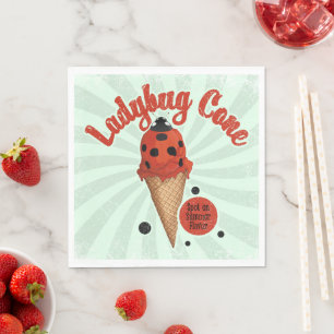 Serviette En Papier Coccinelle fantaisiste Art de glace rétro