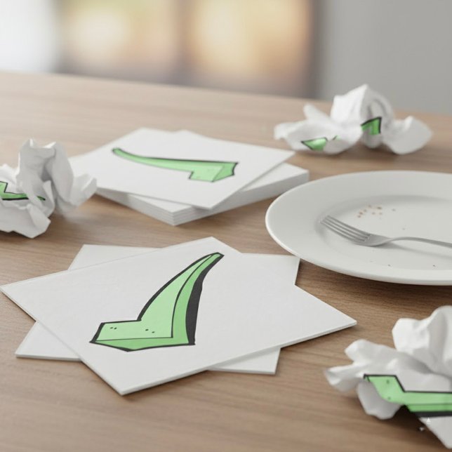 Serviette En Papier Coche Vert Symbole de Validation (Créateur téléchargé)
