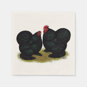 Serviette En Papier Cochins Black Bantam Paire
