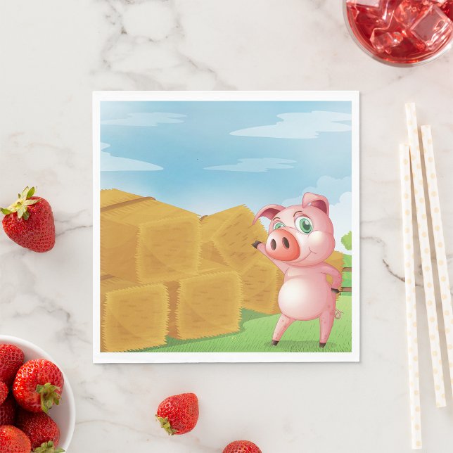 Serviette En Papier Cochon à la ferme (Créateur téléchargé)
