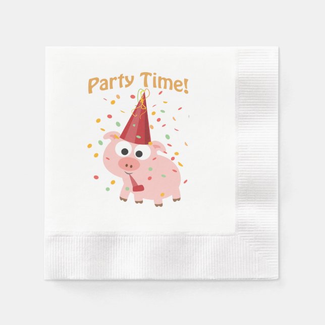 Serviette En Papier Cochon Confetti (Devant)