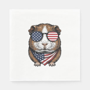 Serviette En Papier Cochon d'Inde patriotique Gravure vintage