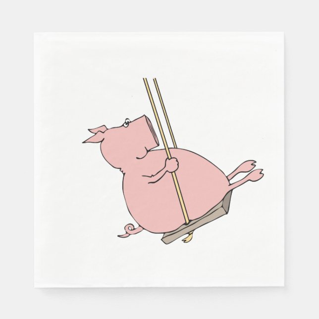 Serviette En Papier Cochon Sur Une Flèche (Devant)