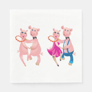 Serviette En Papier Cochons dansants