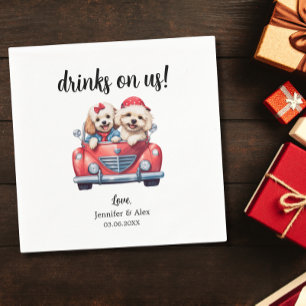 Serviette En Papier Cockapo mignon Doodle Mariage Cocktail sur mesure