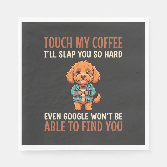 Serviette En Papier Cockapoo Amoureux de Café Drôle (Devant)