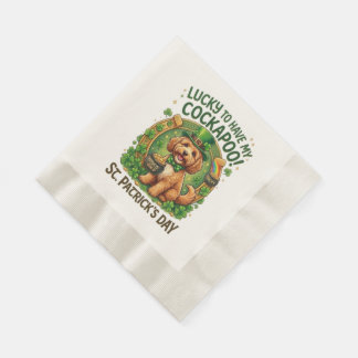 Serviette En Papier Cockapoo St Patrick's Day Lucky Dog Pot of Gold
