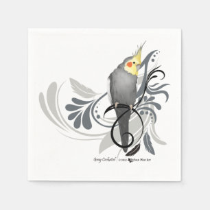 Serviette En Papier Cockatiel gris