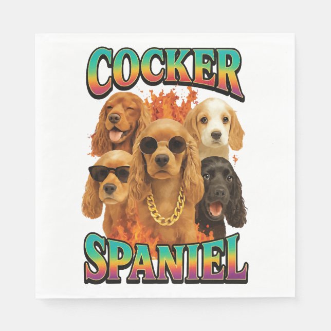 Serviette En Papier Cocker Spaniel  (Devant)