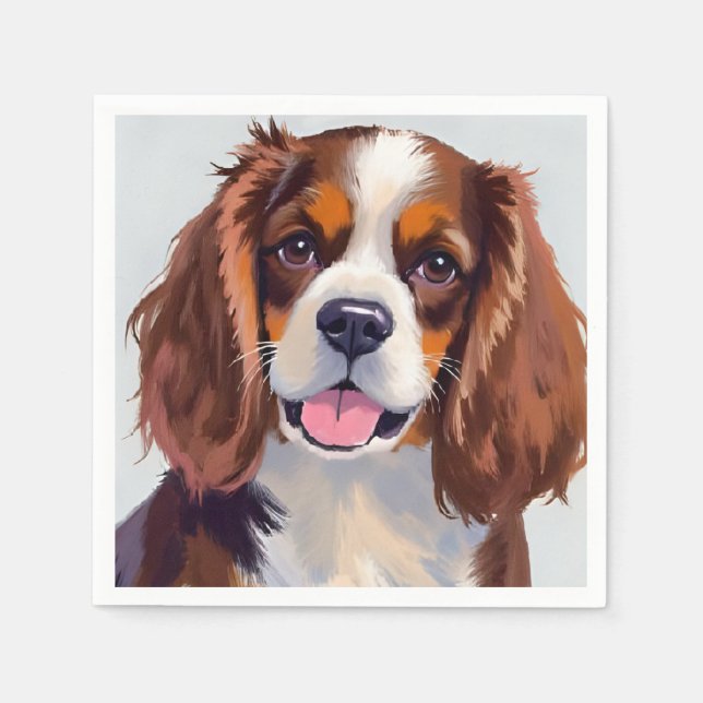 Serviette En Papier Cocker Spaniel | Peinture de chien animal de compa (Devant)