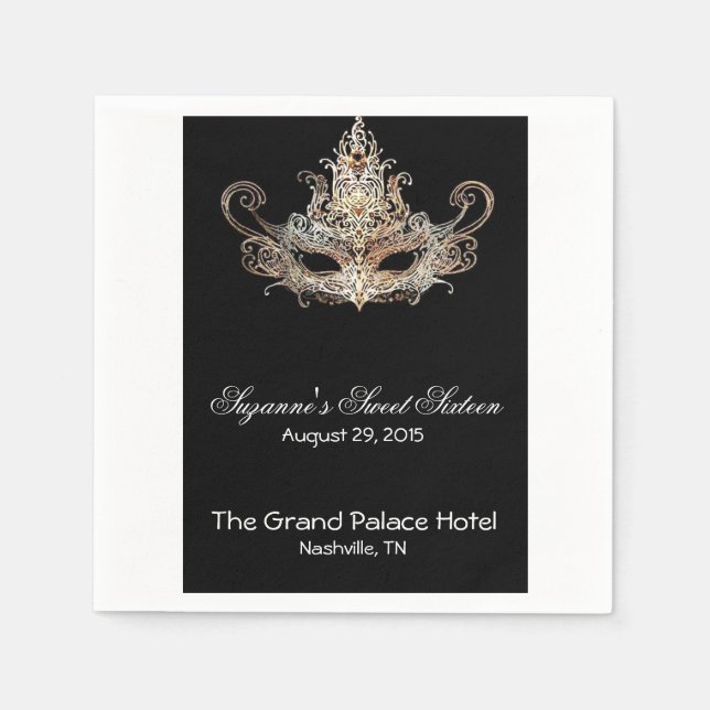 Serviette En Papier Cocktail à base de boules Masquerade (Devant)