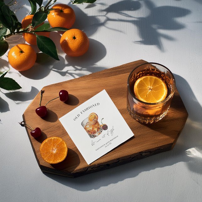 Serviette En Papier Cocktail "à l'ancienne" Anniversaire (Créateur téléchargé)