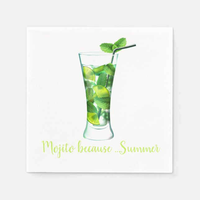 Serviette En Papier Cocktail à thème Mojito (Devant)